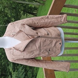 RD Style Tan Vegan Leather Bonber Jacket Size M